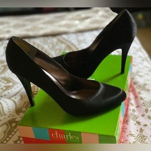 Charles by Charles David black satin pumps